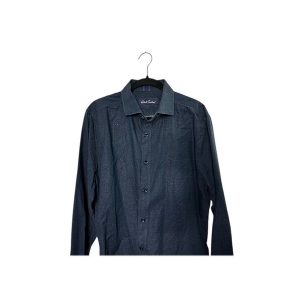 Robert Graham Tailored Fit Navy & White Polka Dot Button-Up Shirt Men's Size XL - Picture 2 of 6